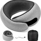 Travel Neck Pillows, 100% Memory Foam Filling, Travel Pillows for Airplanes, Compact and Ergonomic Design, Best for Sleeping Plane Train Travel Essentials (Light Grey)