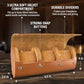 Barton Leather Watch Roll for 3 Watches | Convenient Organizer Case for Travel & Storage | Fits Classic & Smart Watches (Up to 46mm) | Compact, Durable, Lightweight, Stylish - Brown