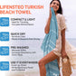 Turkish Beach Towel - 40x71 inch Oversized Sand Resistant Prewashed Turkish Towel - 100% Turkish Cotton Quick Drying, Compact, Lightweight Turkish Towel for Beach, Bath, Pool, Gym, Yoga