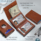 Airtag Wallet for Men,with Cash Pocket 2 ID Window 9-12 Cards,Metal Case Smart Slim Pop Up Credit Card Holder Flip with Magnetic Closure RFID Blocking Trifold wallet with Gift Box