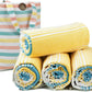 HILLFAIR Cotton Turkish Beach Towels, Quick Dry Lightweight Sand Free Peshtemal Towel for Bath Swim Yoga Travel, Beach Accessories, Oversized Cotton Turkish Towels (39 x 72 inch- 4 Pack Yellow Blue)