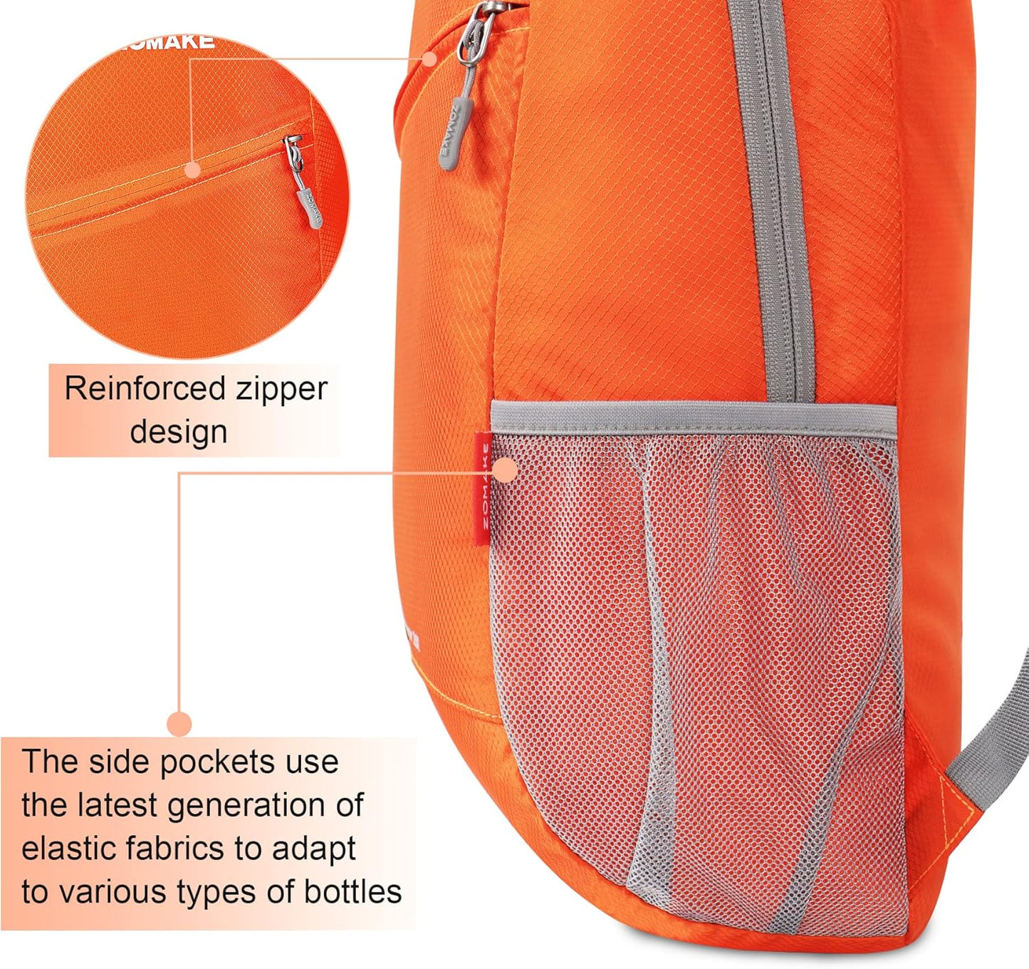 ZOMAKE Lightweight Packable Backpack 20L, Foldable Backpacks Small Daypack for Hiking Water Resistant Day Bag for Travel