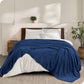 Bare Home Fleece Blanket - Giant Size - Ultra-Soft Lightweight for Bed, Sofa, and Couch - Luxury Microplush - Cozy Warm Blanket (Giant, Dark Blue)
