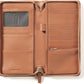 Leatherology Cognac Travel Zip Organizer Wallet, Passport Holder, RFID Available, Full Grain Leather