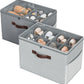 Budding Joy 2 Pack Shoe Organizer for Closet, Clear Foldable Shoe Storage Containers Adjustable Dividers Fits 16 Pairs,Shoe Storage Bins Baskets Boxes with Reinforced Handles Light Grey Greenish Grey
