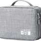 Lanola Travel Cable Organizer Bag, Electronic Accessories Case Portable Double Layer Cable Storage Bag for Cord,phone,Charger, Flash Drive, Phone, SD Card,Personal Items - (Grey)