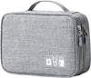 Lanola Travel Cable Organizer Bag, Electronic Accessories Case Portable Double Layer Cable Storage Bag for Cord,phone,Charger, Flash Drive, Phone, SD Card,Personal Items - (Grey)