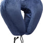 Lewis N. Clark Contoured Memory Foam Hexform Travel Cervical Neck Pillow for Shoulder & Neck Pain, Airplane, Camping, Kids & Adults, Premium, Navy