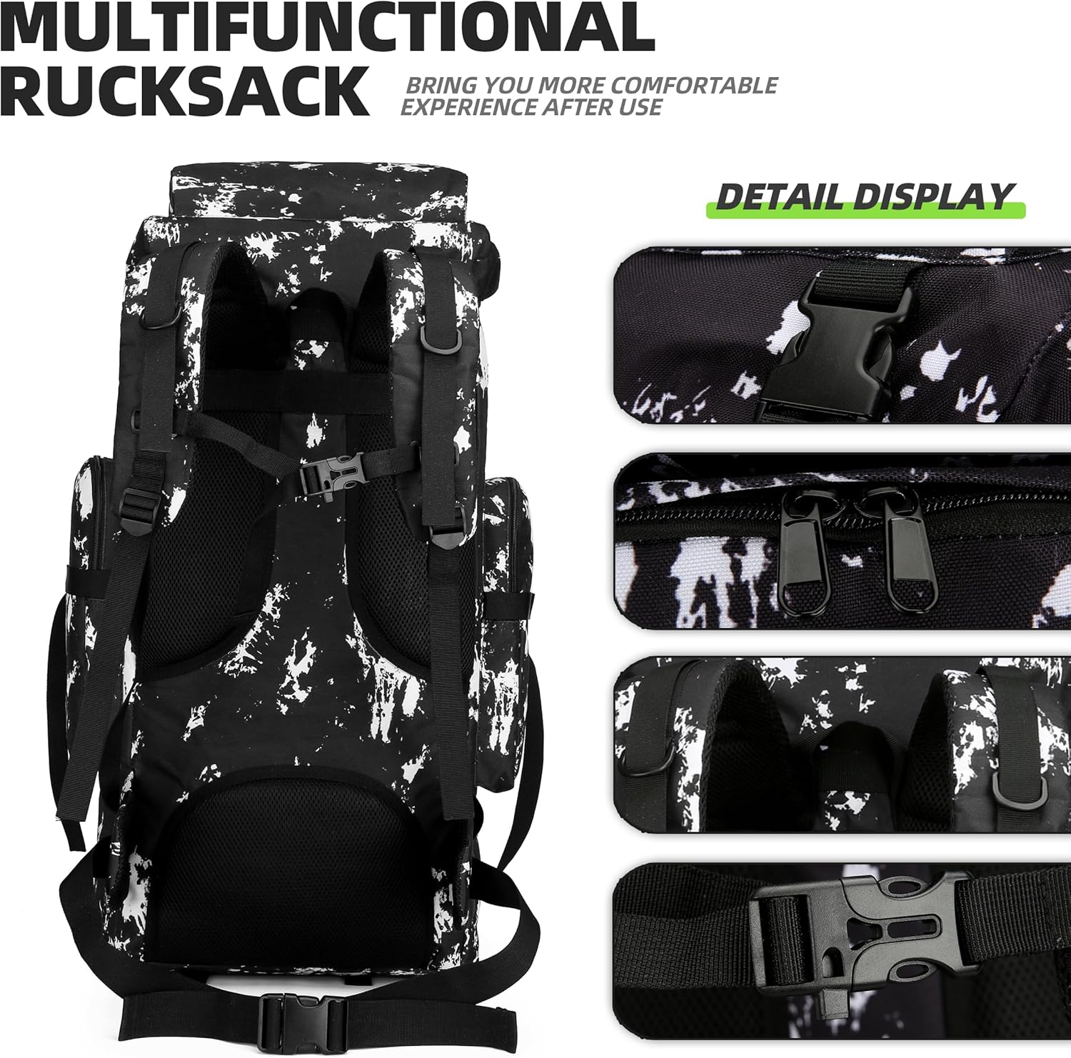 King'sGuard 70L Camping Hiking Backpack Tactical Backpack Military Molle Rucksack Backpack for Outdoor - Roamly