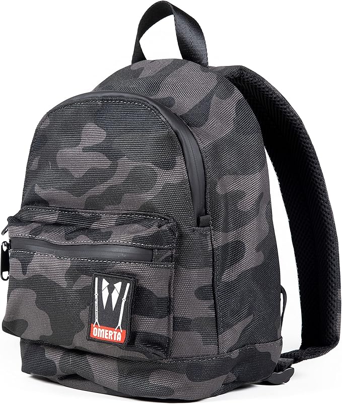 Dime Bags Odor Sealing Locking Backpack, Carbon Lining for Smell & Spill Protection, 3-Digit Combo Lock, Durable Water-Resistant Exterior, Compact Travel Bag, Changeable Patch, Mini Molly (Camo)