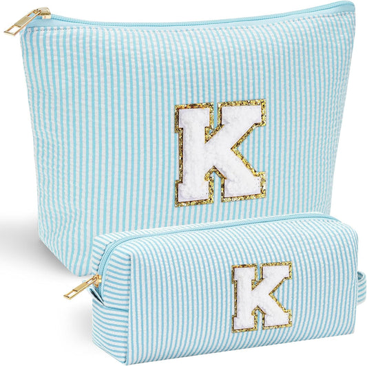 YOOLIFE Teen Girl Gifts Trendy Stuff | Cute Makeup Bag for Girls - Cosmetic Bags for Women | Initial Make Up Bag | Personalized Gifts for Women Friends | Skin Care Bag | Christmas Gifts for Girls K - Roamly