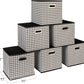 Household Essentials Fabric Storage Bins 6 Piece Set, Houndstooth White and Black