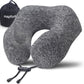 napfun Travel Pillow for Airplane, Premium Memory Foam Neck Pillow for Flight Headrest Sleep, Portable Plane Accessories, Deep Gray