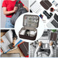 Electronics Organizer,Travel Cord Organizer Pouch, Portable Cable Organizer Bags, Waterproof Electronic Accessories Storage Case for Cables, Cords, Charger, Phone (Double Layer-Brown)