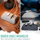 Smartish® Magnetic Cord Holder - Bigger Cable Wrangler Organizer with Magnet Clips for Charger Management on Desktop, Nightstand, or Side Table - Holds 6+ Cables - Blue Jeanie