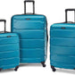 Samsonite Omni PC Hardside Expandable Luggage with Spinner Wheels, Caribbean Blue, Checked-Medium 24-Inch