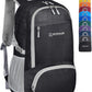 ZOMAKE Lightweight Packable Backpack 30L, Foldable Hiking Backpacks Water Resistant Compact Folding Daypack for Travel(Black)