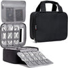 Electronics Organizer Case - Multi-Layer Full Flat Opening With Compartments and Pockets - Cord Organizer for Accessories, Cables, Electronics Travel