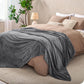 Bare Home Textured Fleece Blanket - Throw/Travel - Ultra-Soft Lightweight for Bed, Sofa, and Couch - Luxury Microplush - Cozy Warm Blanket (Throw, Ribbed Grey)