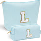 YOOLIFE Cute Makeup Bag for Women Girls - Personalized Teenager Girl Gift Ideas | Initial Make Up Bag | Gifts for Women Friends | Skin Care Bag | Mothers Day Gifts | Tween Girls Trendy Stuff L - Roamly