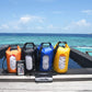 Freegrace Waterproof Dry Bags Set of 3 Dry Bag with 2 Zip Lock Seals & Detachable Shoulder Strap, Waist Pouch & Phone Case - Can Be Submerged Into Water - for Swimming (Navy Blue(Window), 20L)