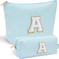 YOOLIFE Cute Makeup Bag for Girls Women - Cosmetic Bags for Teen Girl | Personalized Gifts for Women Her | Bridal Shower Gifts | Birthday Gifts for 3 4 5 6 7 8 9 10 11 12 13 Year Old Girls Initial A - Roamly