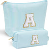 YOOLIFE Cute Makeup Bag for Girls Women - Cosmetic Bags for Teen Girl | Personalized Gifts for Women Her | Bridal Shower Gifts | Birthday Gifts for 3 4 5 6 7 8 9 10 11 12 13 Year Old Girls Initial A - Roamly