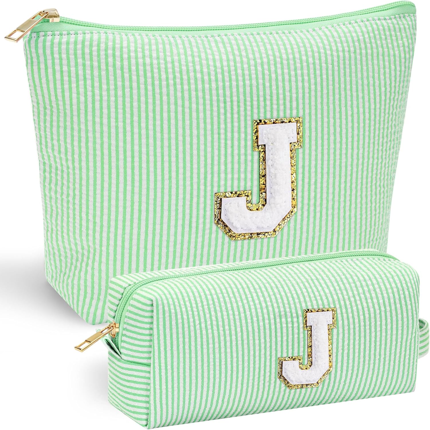 YOOLIFE Cute Makeup Bag for Girls Women - Teenager Girl Gift Ideas | Initial Make Up Bag | Personalized Gifts for Women Friends | Skin Care Bag | Mothers Day Gifts | Tween Girls Trendy Stuff J - Roamly