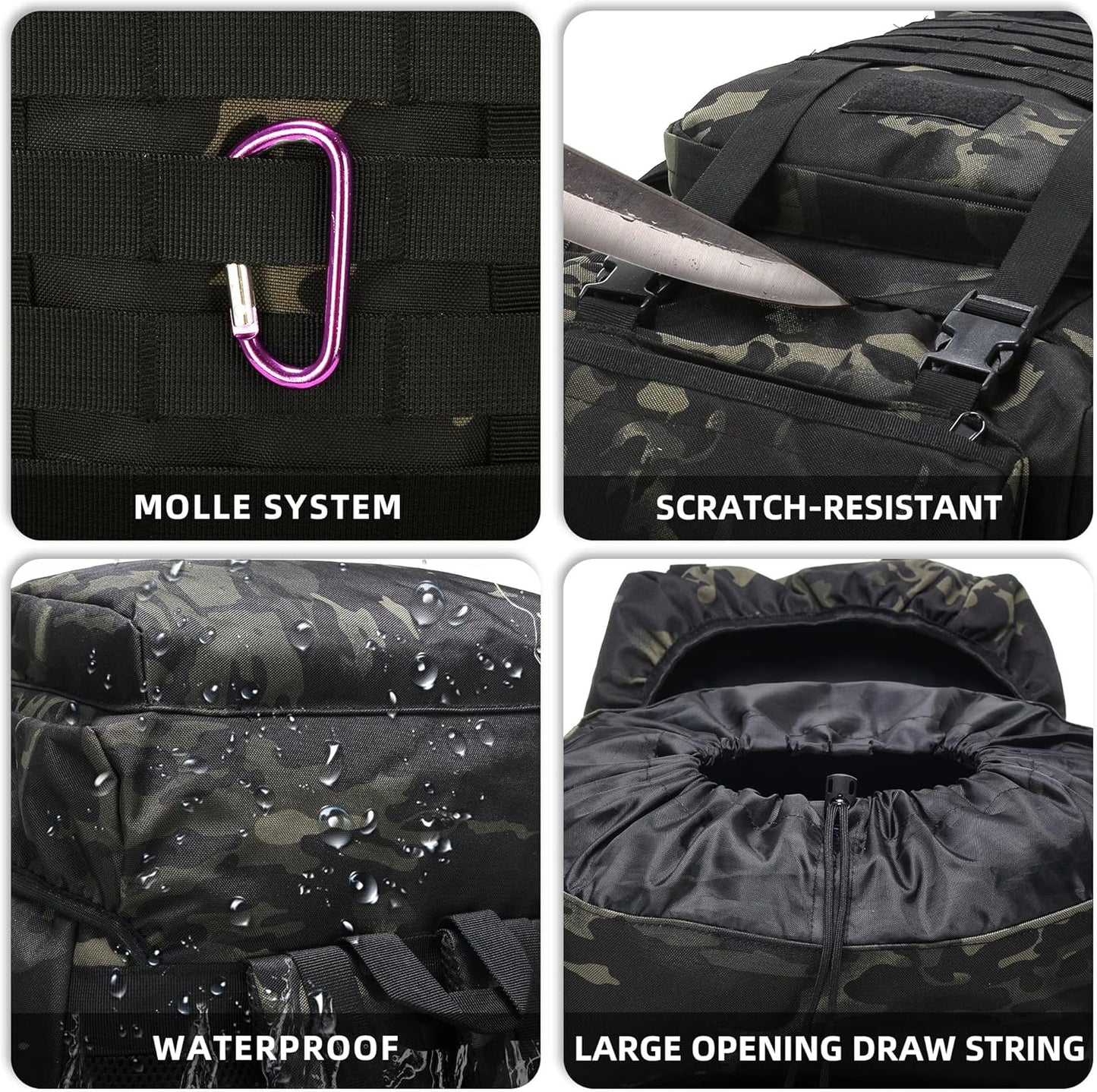 King'sGuard 70L Camping Hiking Backpack Tactical Backpack Military Molle Rucksack Backpack for Outdoor - Roamly