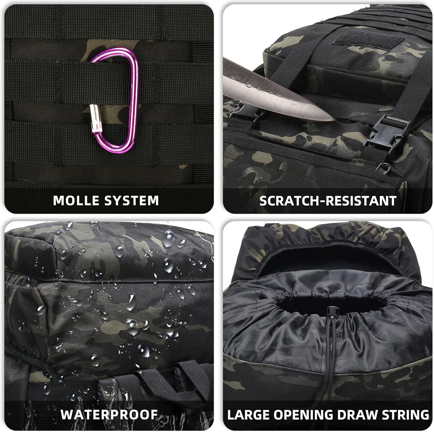 King'sGuard 70L Camping Hiking Backpack Tactical Backpack Military Molle Rucksack Backpack for Outdoor - Roamly