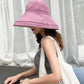 Women Wide Brim Sun Hats Metal Wired Edge Summer UV Protection Beach Fishing Hat for Hiking Garden Travel Chin Strap