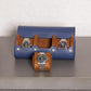 ROTHWELL Watch Roll Travel Case for 3 Watches | Tough Portable Protection, Fits All Wrist Watch & Smart Watches Up to 50mm (Blue/Tan)