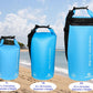 Freegrace Waterproof Dry Bags Set of 3 Dry Bag with 2 Zip Lock Seals & Detachable Shoulder Strap, Waist Pouch & Phone Case - Can Be Submerged Into Water - for Swimming (Sky Blue, 10L)