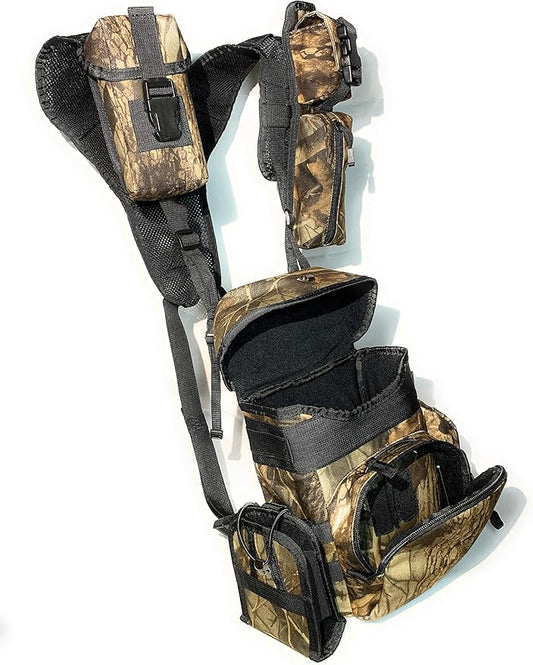 Binoculars Harness Case Pack, Bino Pack with Rangefinder Compartment - Detachable Molle Compartments Camouflage for Hunting, Hiking and Birdwatching