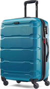 Samsonite Omni PC Hardside Expandable Luggage with Spinner Wheels, Caribbean Blue, Checked-Medium 24-Inch