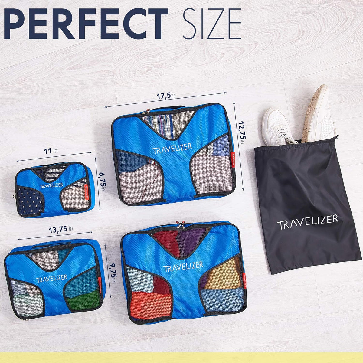 Travel Packing Cubes 5 pcs Luggage Organizer Set for Bag & Suitcase