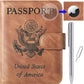 Airtag Passport Holder Cover Wallet Travel Essentials Leather Rfid Blocking Case Vacation Luggage Must Haves Travel Accessories for Men Women (117#Brown)