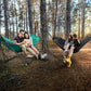 Tranquillo Combo x2 Hammocks with Stand for Outside & Tree Straps, Heavy Duty Hammock with Stand 600lbs for Indoor Outdoor Patio Backyard, x2 Hammocks for 2 Person, Portable Carrying Bags, Peacock