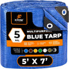 Better Blue Poly Tarp - 5' X 7' - Multipurpose Protective Cover, Lightweight, Durable, Waterproof, Weather Proof - 5 Mil Thick Polyethylene - by Xpose Safety
