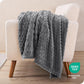 Bare Home Textured Fleece Blanket - Twin/Twin Extra Long - Ultra-Soft Lightweight for Bed, Sofa, and Couch - Luxury Microplush - Cozy Warm Blanket (Twin/Twin XL, Waffle Grey)
