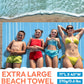 Turkish Beach Towel - 40x71 inch Oversized Sand Resistant Prewashed Turkish Towel - 100% Turkish Cotton Quick Drying, Compact, Lightweight Turkish Towel for Beach, Bath, Pool, Gym, Yoga