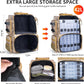 Rabjen Fishing Tackle Backpack with Rod Holders, Bottle Holder, Storage Bag Store Fishing Gear