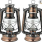YAKii LED Vintage Lantern Metal Hanging Hurricane 12 LED Dimmer Switch Warm White Battery Operated Power Outage Indoor Camping Lighting Outdoor Brooklyn (Copper 2 Pack)