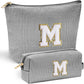 YOOLIFE Mothers Day Gifts - Graduate Gifts for Her Personalized Best Friend Birthday Gifts for Women Her Sister Gifts from Sister Monogram Makeup Bag Cosmetic Bag Toiletry Pouch Make Up Case Black M - Roamly