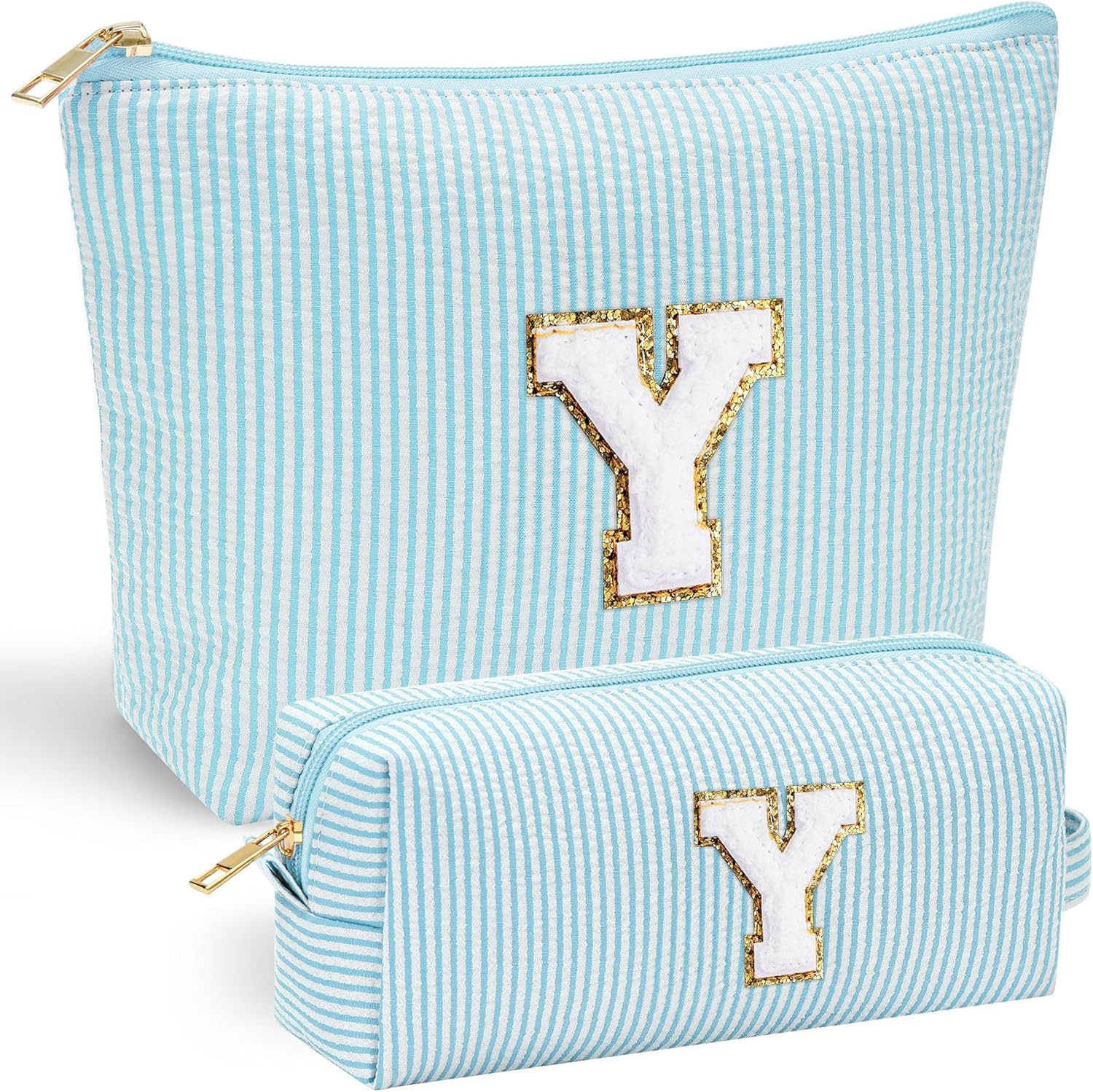 YOOLIFE Travel Makeup Bag - Cute Makeup Pouch Set with Monogram & Brush Bag for Women's Gifts - Roamly