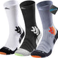 Men's Compression Running Socks: Coolmax Athletic Crew Socks Moisture Wicking Anti-Blister Cushion for Hiking 3 Pairs