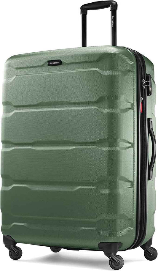 Samsonite Omni PC Hardside Expandable Luggage with Spinner Wheels, Checked-Large 28-Inch, Army Green