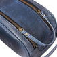10" Premium Leather Toiletry Travel Pouch With Waterproof Lining | King-Size Handcrafted Vintage Dopp Kit By Aaron Leather Goods (Chestnut) - Roamly