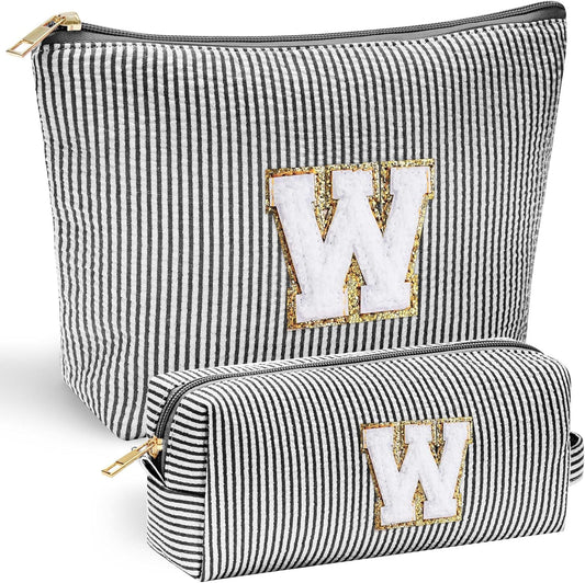 YOOLIFE Gifts for Women Her, Makeup Bag Make Up Bag Pouch Cosmetics Organizer Bag Cute Makeup Bag Skincare Bag Personalized Best Friend Wife Birthday Gift Graduate Gifts for Her Black W - Roamly