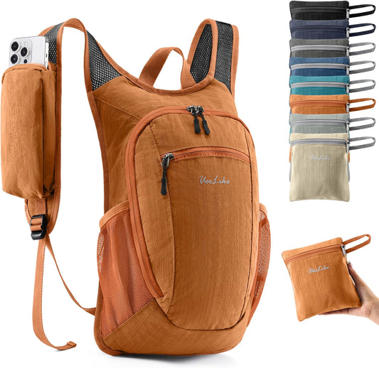 10L Small Hiking Backpack Travel Daypack Lightweight Packable Back Pack for Women Men(Orange) - Roamly
